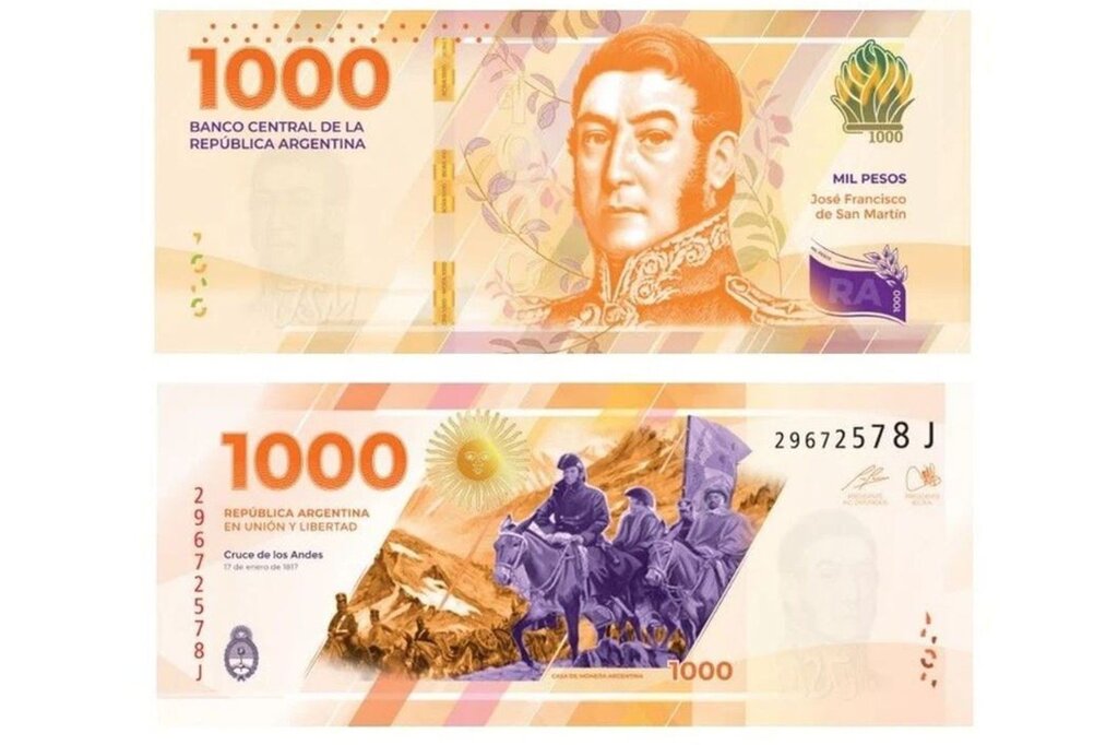 El Banco Central Hoy Puso En Circulación El Nuevo Billete De 1000 Con La Cara De San Martín 2001